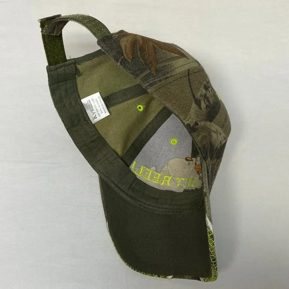 KYS Design Get Reel Embroider Fishing Cap Camouflage Leaf Pattern Baseball Hat